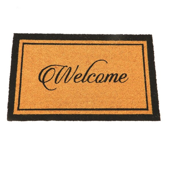 First Concept PVC Backed Coir Door Mat - Natural Printed FC-83442 - main